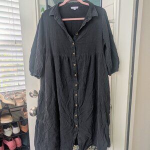 Baltic Born Sari Babydoll Dress Washed Black- Size XL